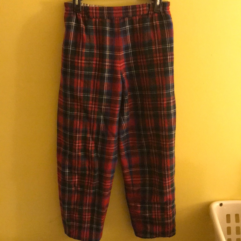 VINTAGE REVERSIBLE PLAID/KHAKI FLEECE PANTS